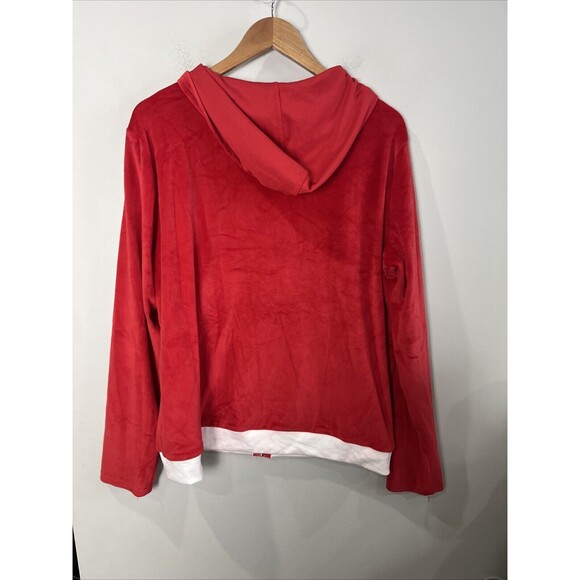About Red Santa Zip Up Sweatshirt Size XL - Picture 3 of 3